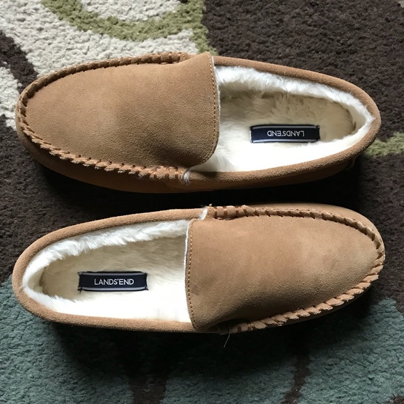 lands end suede moc slippers
